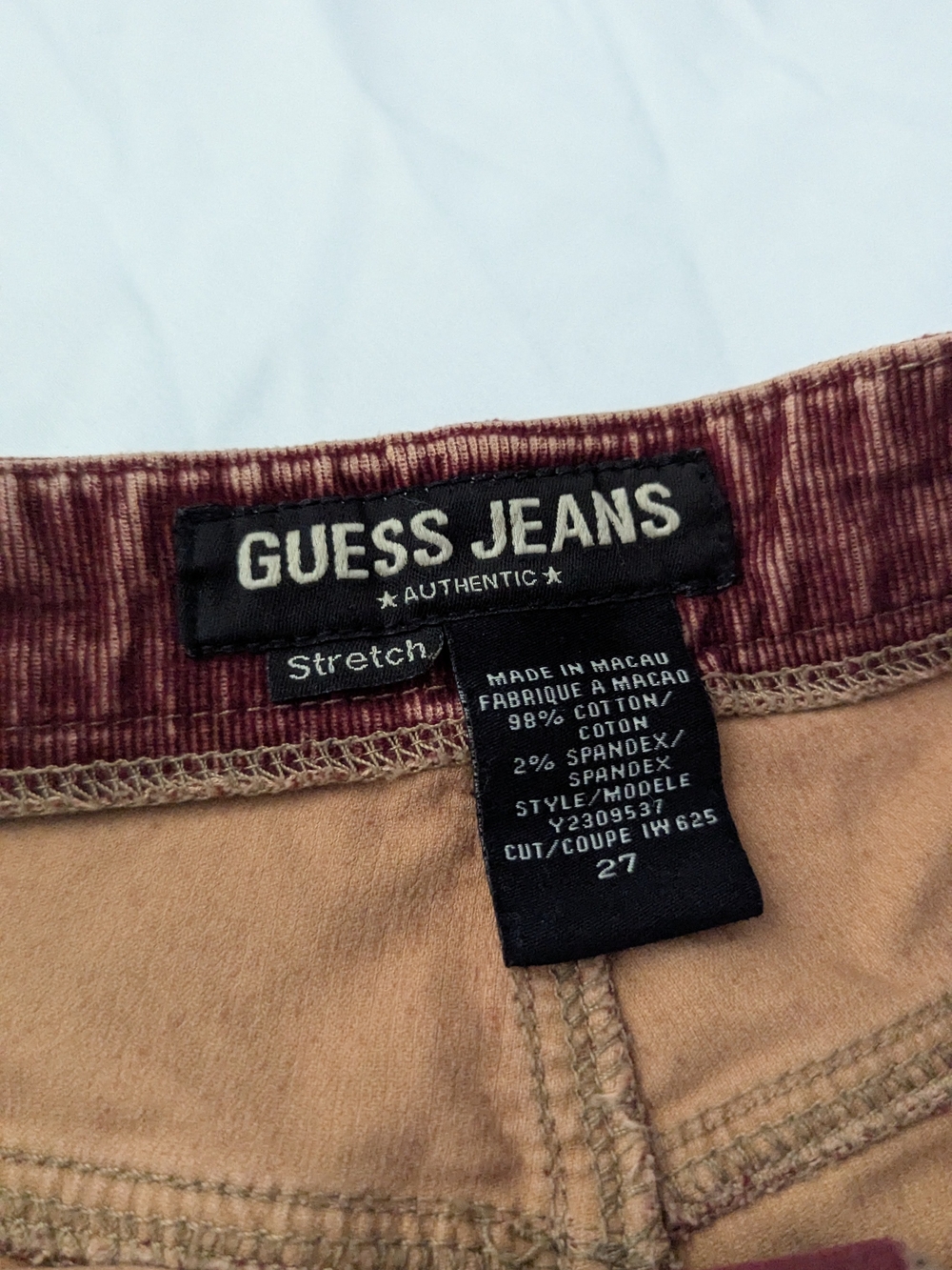 Super Cute Vintage Guess Women's Rust Brown Corduroy A-Line Skirt - Picture 5 of 5